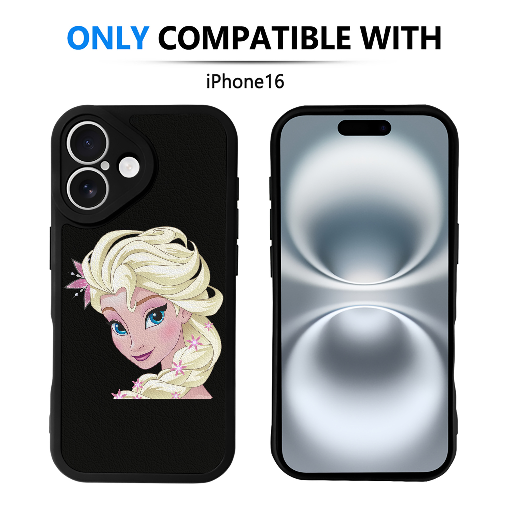 （画像用） アナと雪の女王 アンナ エルサ Frozen Anna Elsa 【iPhone 16シリーズ対応】シリコンスマホケース（レザー調） 材質：シリコン